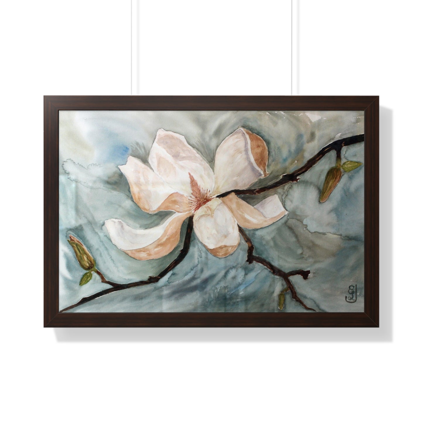 Elegant Floral Framed Poster, Watercolor Art, Home Decor Print, Wall Art, Office Decoration, Gift for Nature Lovers