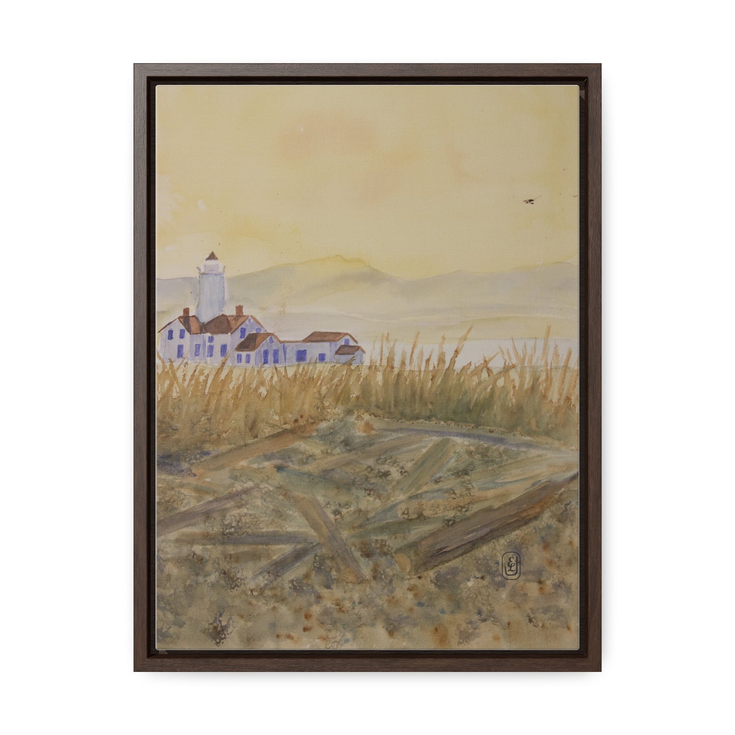 Canvas Wraps, Lighthouse Beach Watercolor Vertical Frame Art Print for waterfront Fun Gift, Wall Decor, Home or Office Decoration