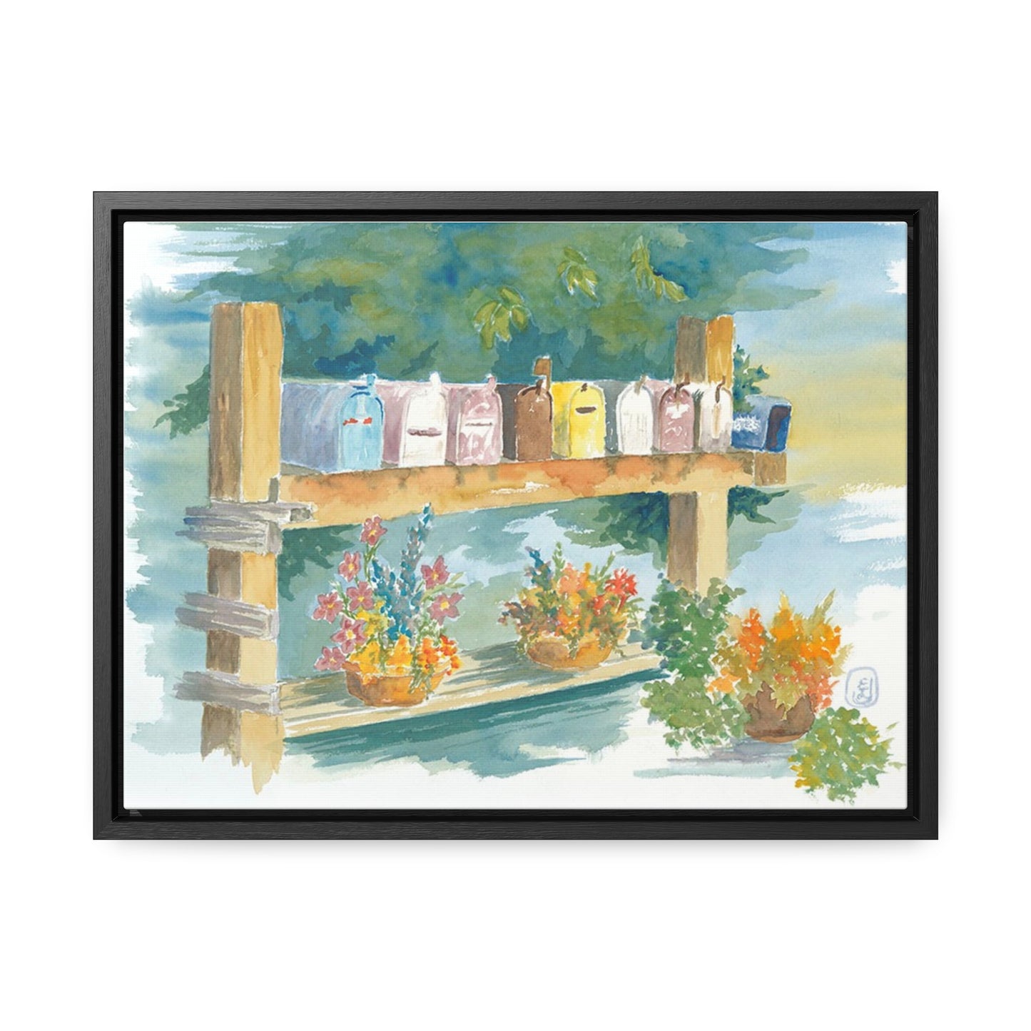 Canvas Wraps, Watercolor 'Got Mail' Spring Flowers, Multiple Size & Color Options, Home Decor, Wall Art, Gift Idea, Office Decor, Floral