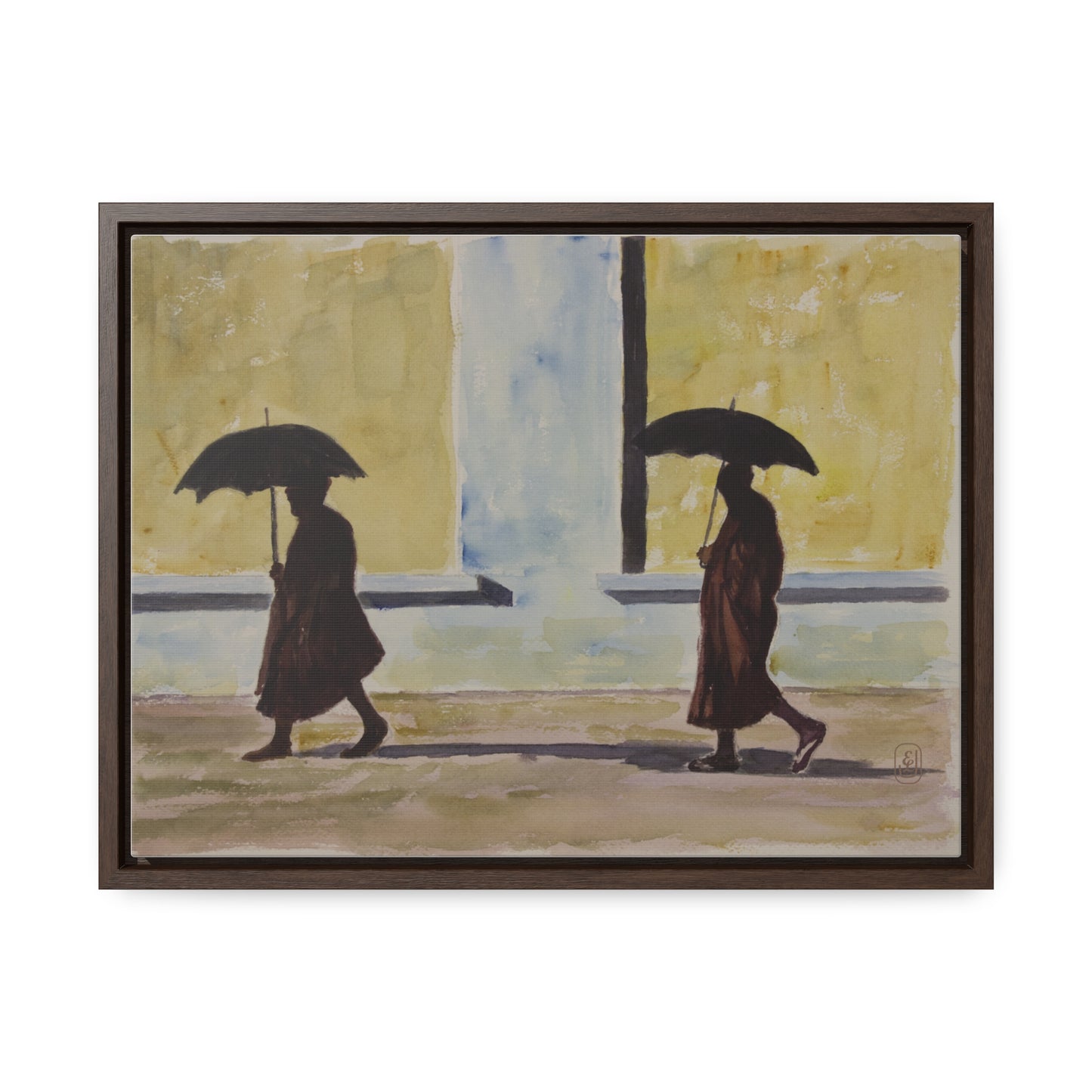 Canvas Wraps, Watercolor Two in the Rain, Home Decor, Wall Art, Gift Idea, Office Decor, fun - Gallery Canvas Wraps