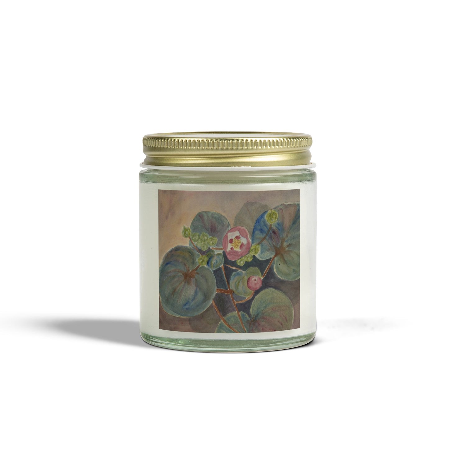 Scented Candle - Coconut Apricot Wax with Floral Design - Relaxing Aromatherapy Home Decor