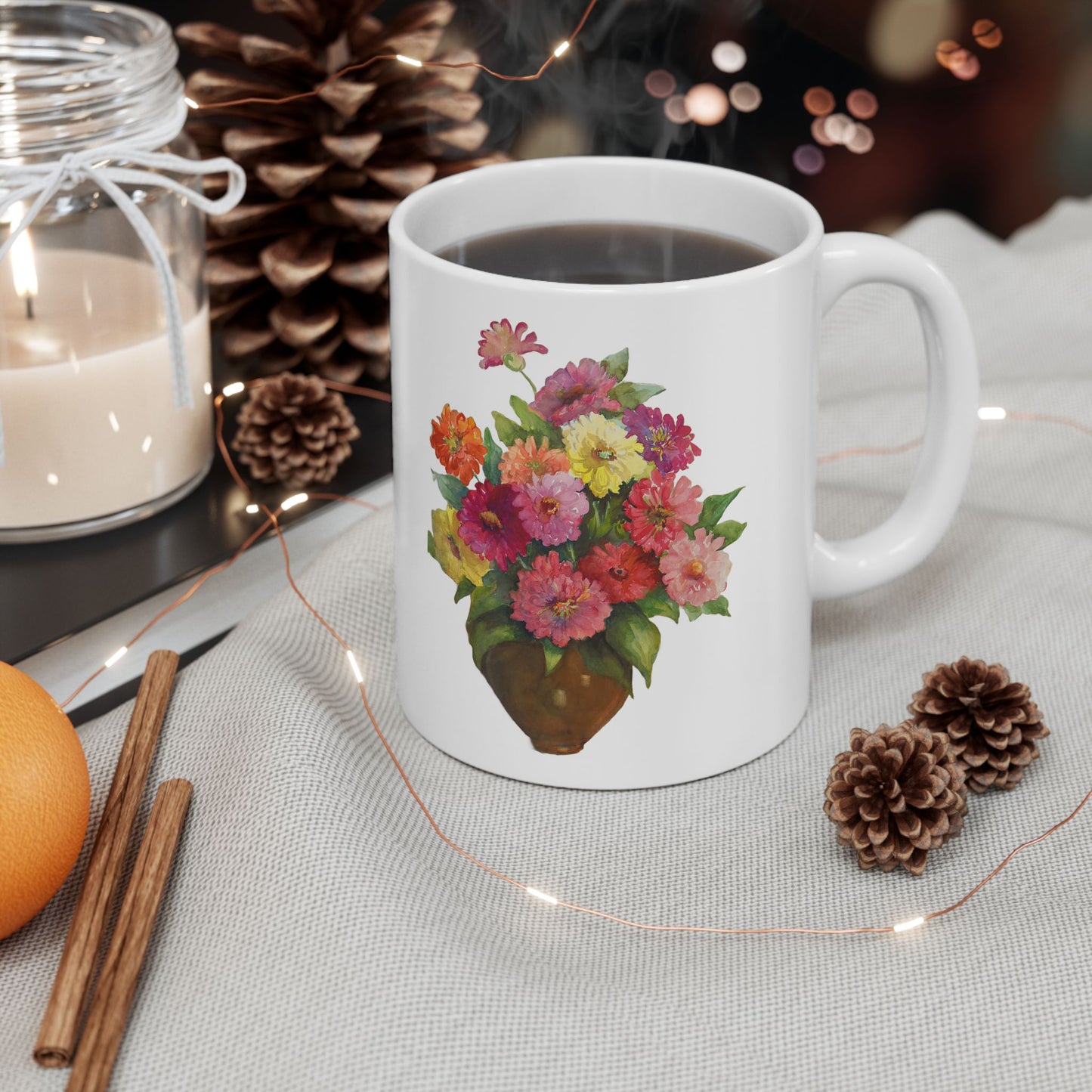 Floral Ceramic Mug – 11oz & 15oz – Perfect Gift for Nature Lovers