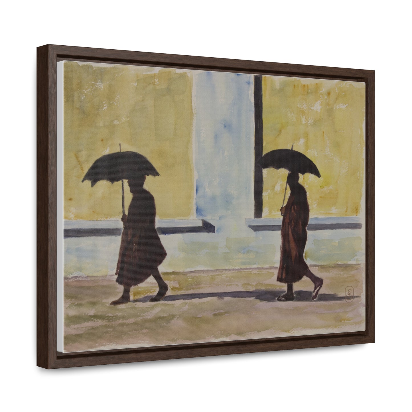Canvas Wraps, Watercolor Two in the Rain, Home Decor, Wall Art, Gift Idea, Office Decor, fun - Gallery Canvas Wraps