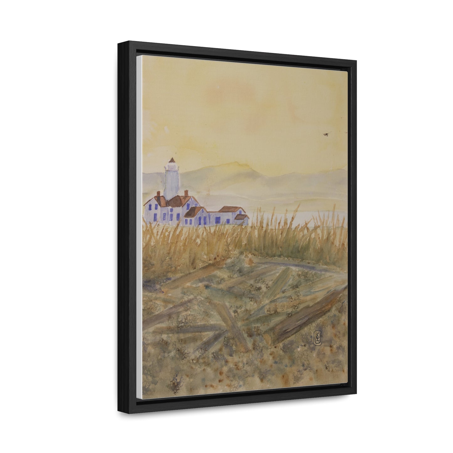 Canvas Wraps, Lighthouse Beach Watercolor Vertical Frame Art Print for waterfront Fun Gift, Wall Decor, Home or Office Decoration