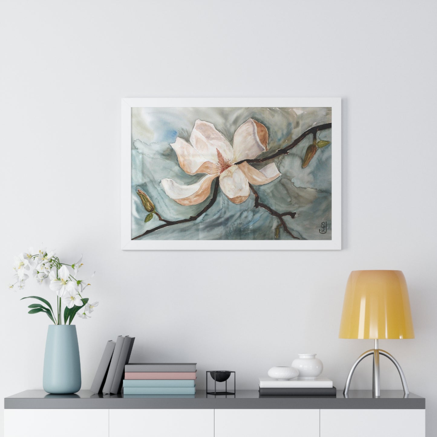 Elegant Floral Framed Poster, Watercolor Art, Home Decor Print, Wall Art, Office Decoration, Gift for Nature Lovers