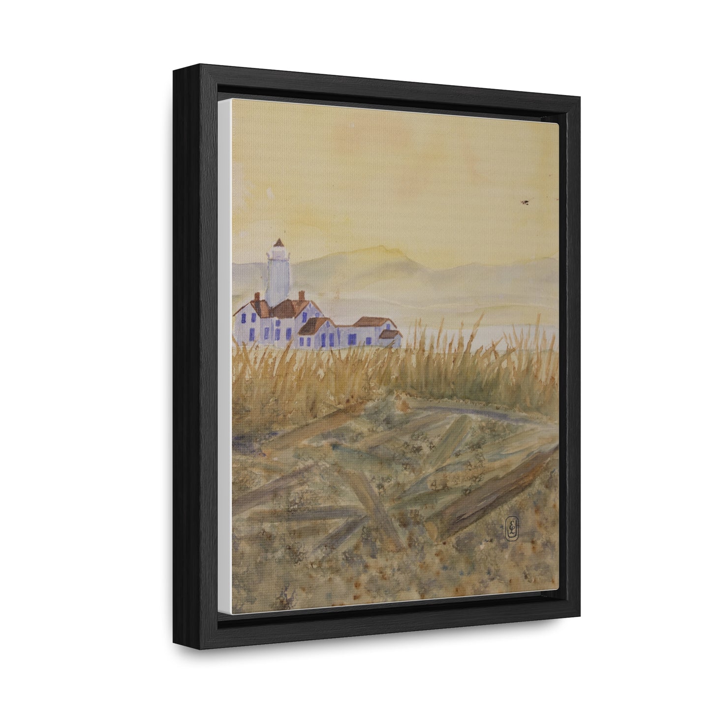 Canvas Wraps, Lighthouse Beach Watercolor Vertical Frame Art Print for waterfront Fun Gift, Wall Decor, Home or Office Decoration
