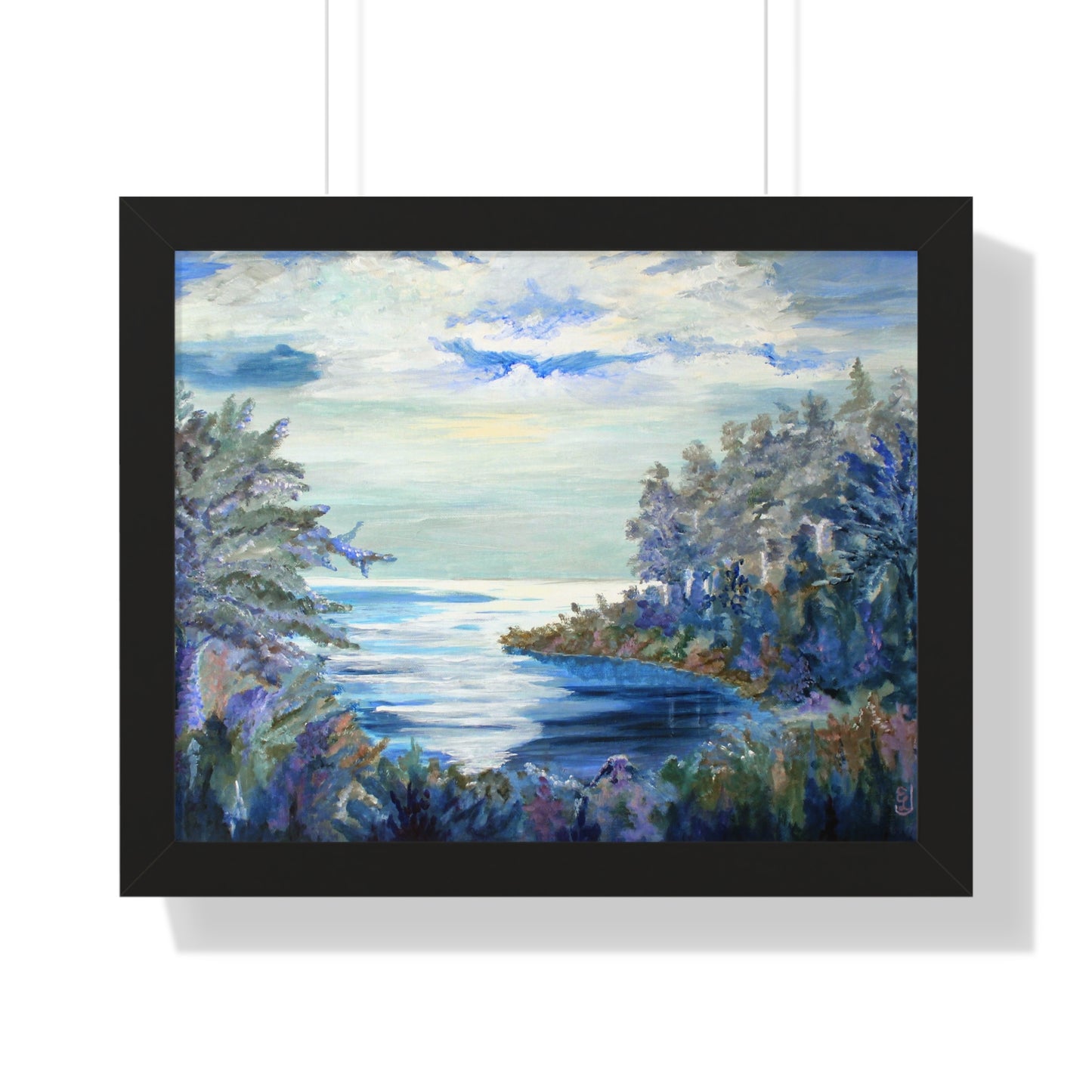 Serene Nature Framed Poster, Tranquil Landscape Art Decor, Wall Art for Home, Gift for Nature Lovers, Relaxing Art Print