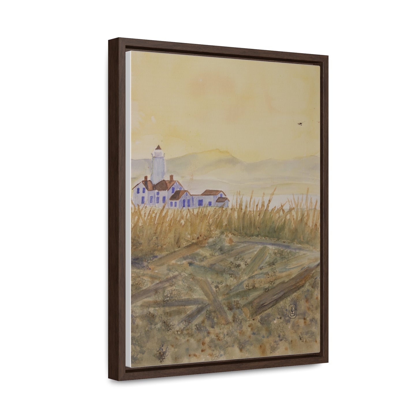 Canvas Wraps, Lighthouse Beach Watercolor Vertical Frame Art Print for waterfront Fun Gift, Wall Decor, Home or Office Decoration
