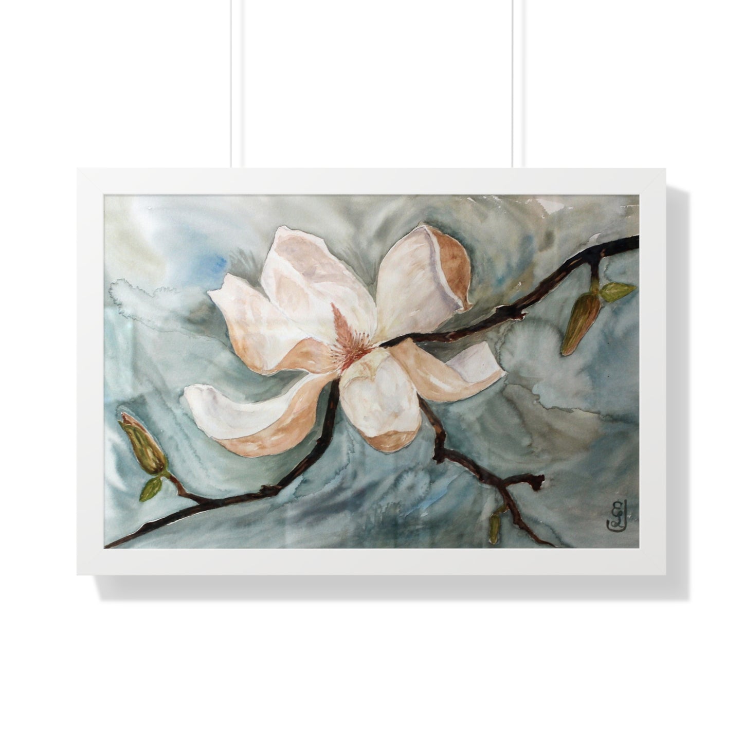 Elegant Floral Framed Poster, Watercolor Art, Home Decor Print, Wall Art, Office Decoration, Gift for Nature Lovers