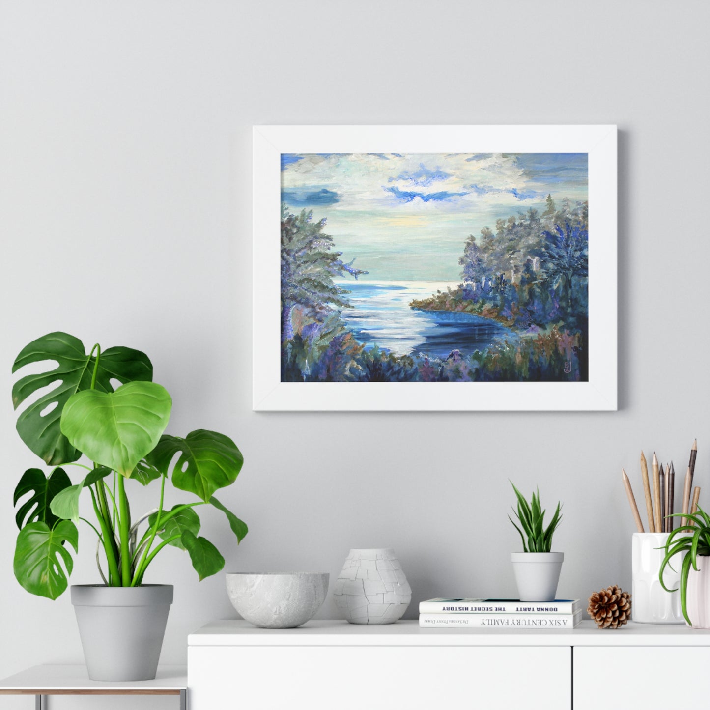 Serene Nature Framed Poster, Tranquil Landscape Art Decor, Wall Art for Home, Gift for Nature Lovers, Relaxing Art Print