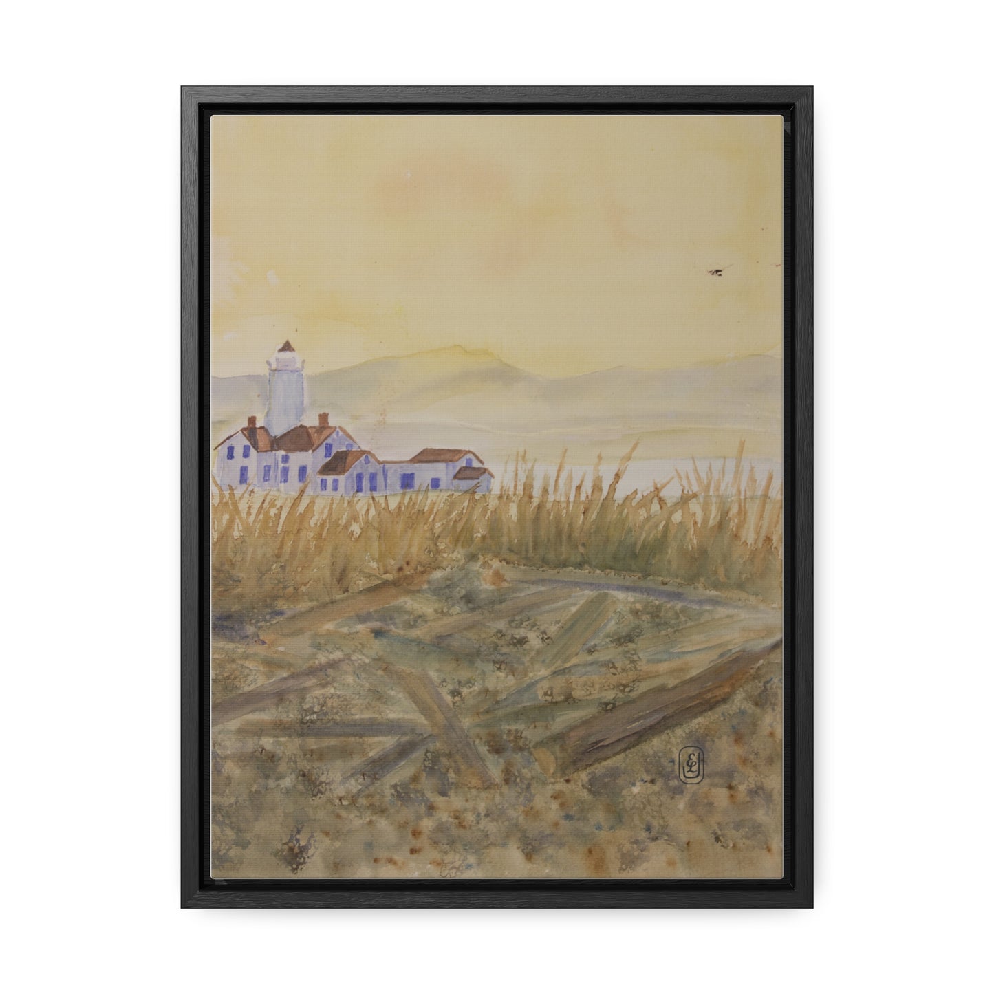 Canvas Wraps, Lighthouse Beach Watercolor Vertical Frame Art Print for waterfront Fun Gift, Wall Decor, Home or Office Decoration