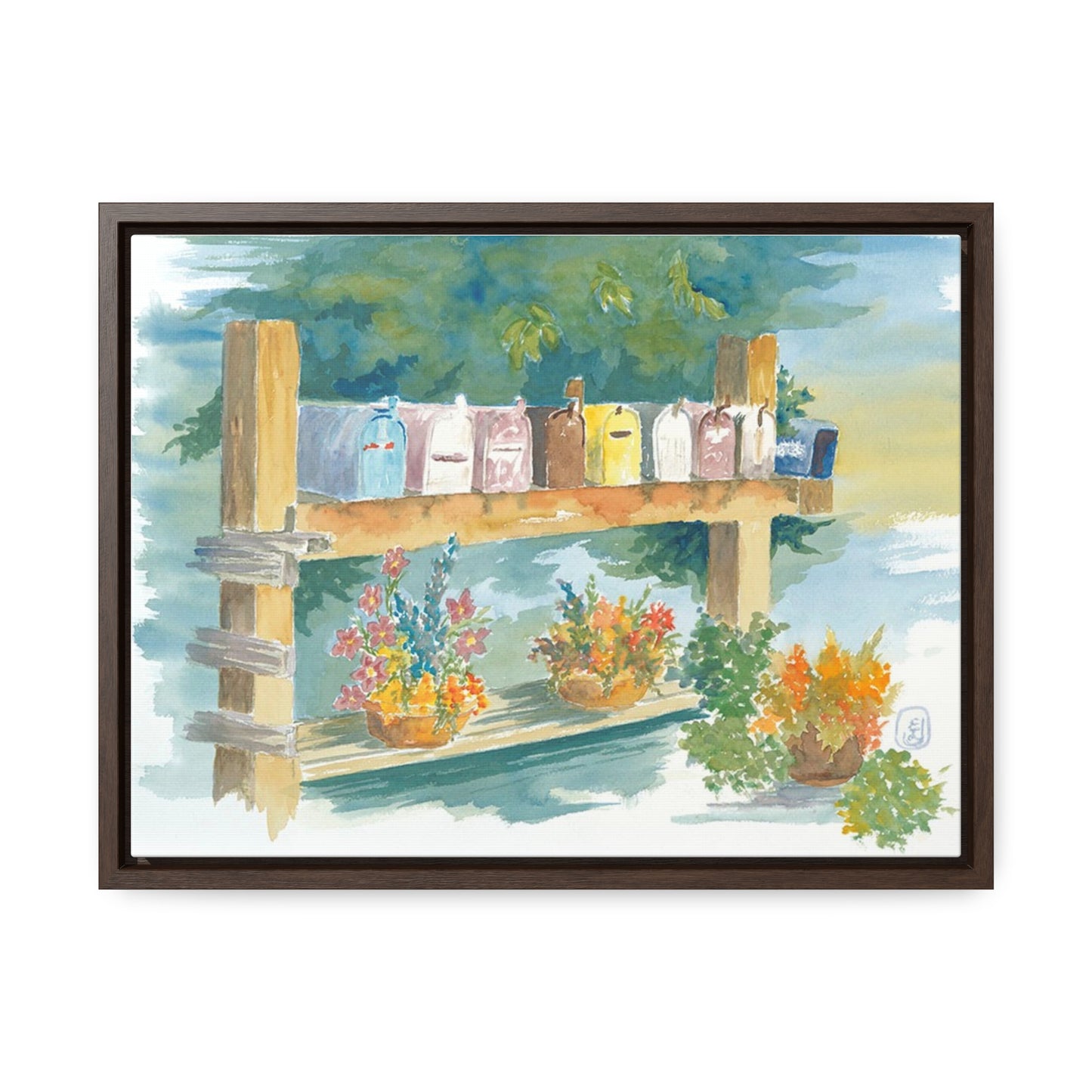 Canvas Wraps, Watercolor 'Got Mail' Spring Flowers, Multiple Size & Color Options, Home Decor, Wall Art, Gift Idea, Office Decor, Floral