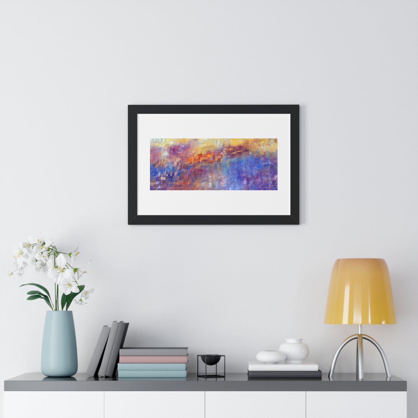 Vibrant Framed Horizontal Poster, Colorful Wall Art for Living Room, Abstract Home Decor, Modern Office Decoration, Unique Gift Idea,