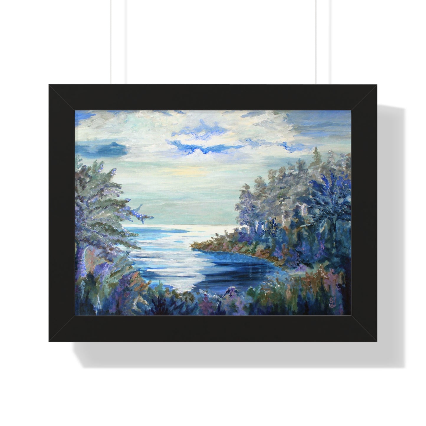 Serene Nature Framed Poster, Tranquil Landscape Art Decor, Wall Art for Home, Gift for Nature Lovers, Relaxing Art Print