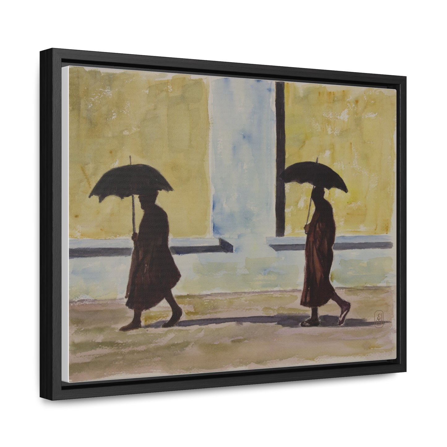 Canvas Wraps, Watercolor Two in the Rain, Home Decor, Wall Art, Gift Idea, Office Decor, fun - Gallery Canvas Wraps