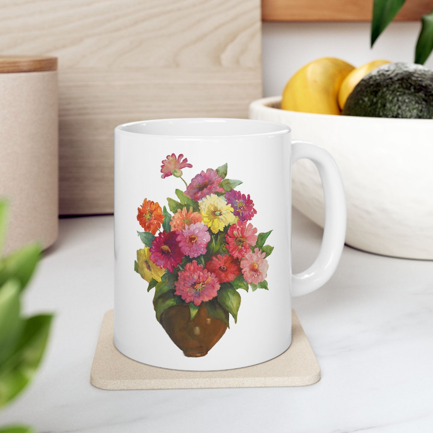 Floral Ceramic Mug – 11oz & 15oz – Perfect Gift for Nature Lovers