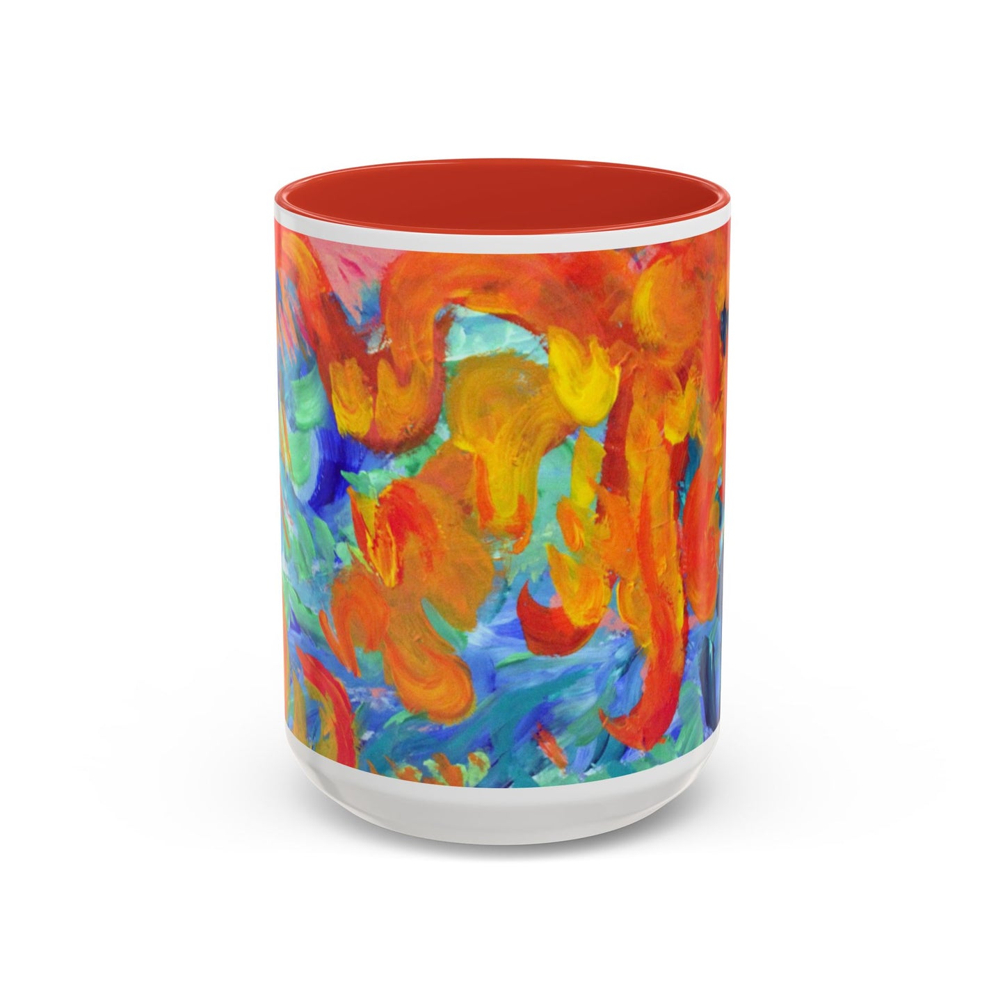 Vibrant Artistic Accent Coffee Mug - Colorful Paint Design for Art Lovers