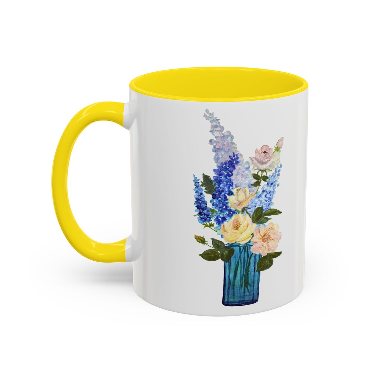 Floral Accent Coffee Mug - Vibrant Flower Design for Home & Gifts