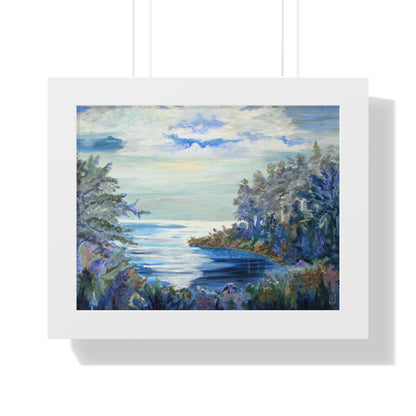 Serene Nature Framed Poster, Tranquil Landscape Art Decor, Wall Art for Home, Gift for Nature Lovers, Relaxing Art Print