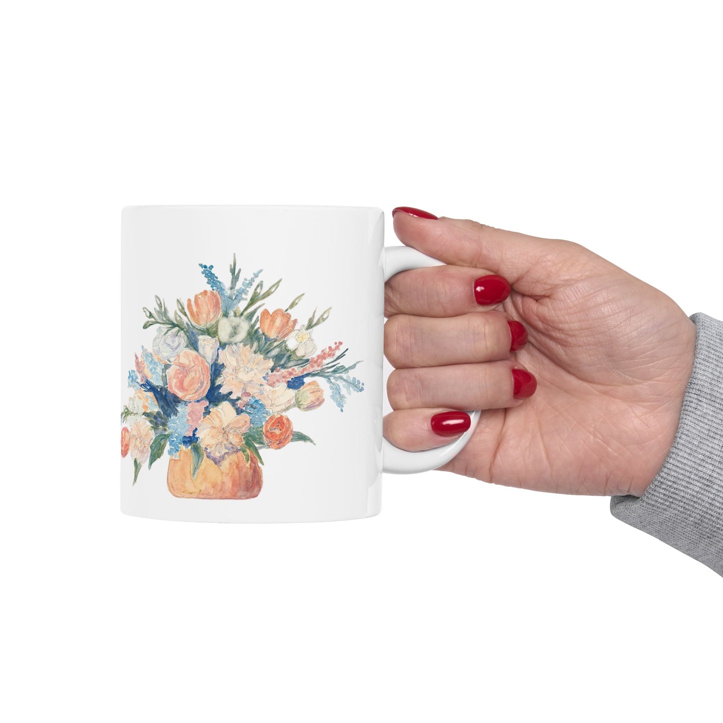 Floral Design Ceramic Mug - 11oz & 15oz - Perfect Gift for Any Occasion