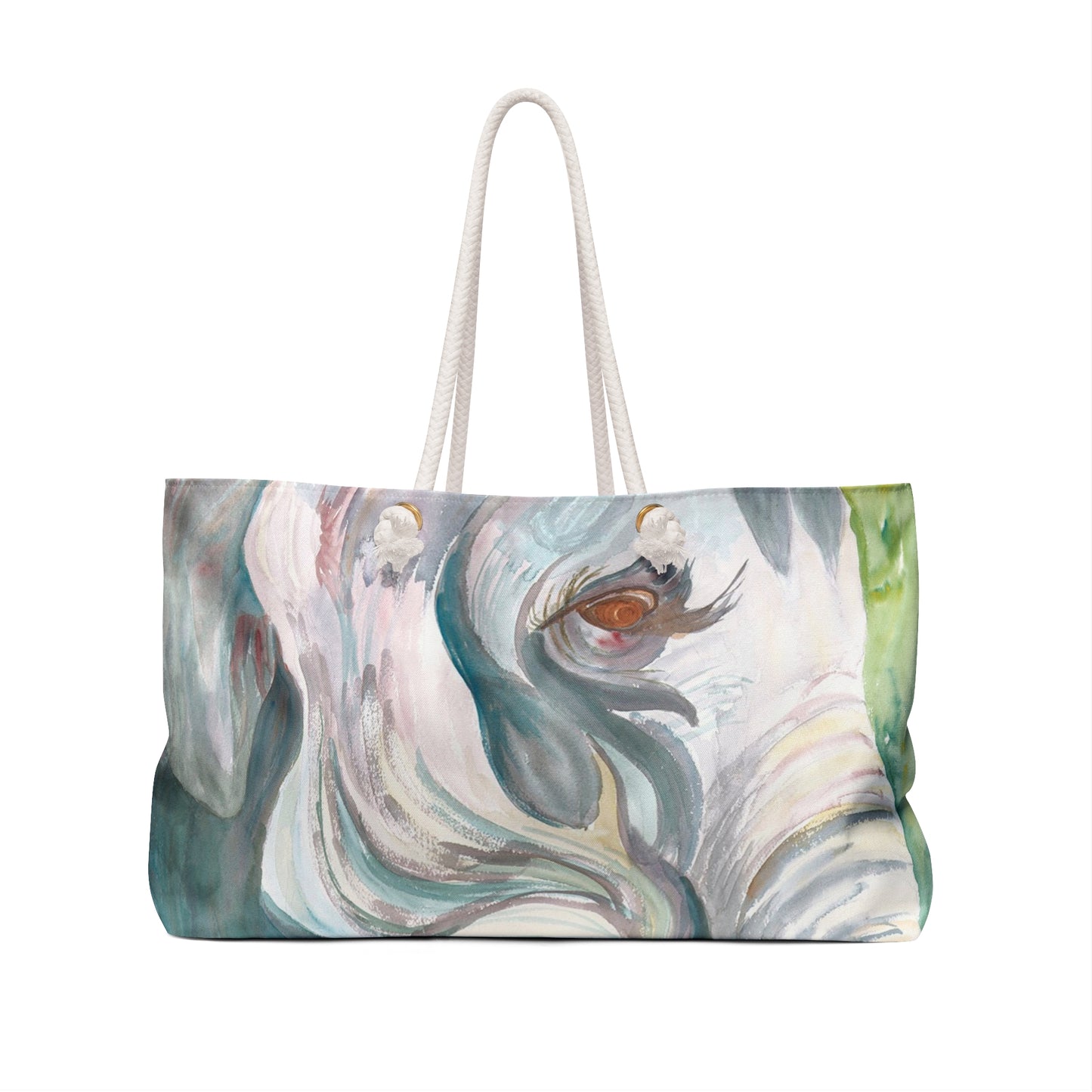 Elephant Watercolor Weekender Bag - Fun and Unique Tote or Diaper Bag, Perfect Gift for Baby Shower, Original Design