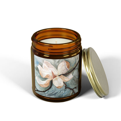 Coconut Apricot Scented Candle - Magnolia Blossom - Cozy Home Fragrance for Relaxation