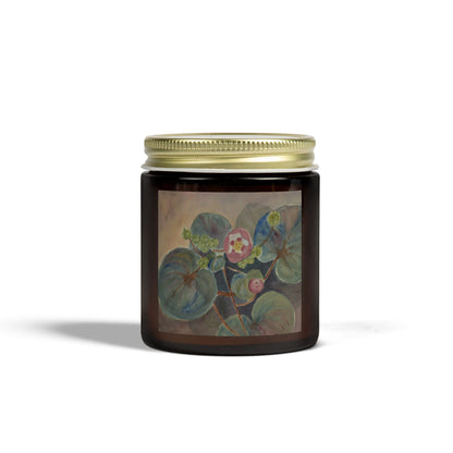 Scented Candle - Coconut Apricot Wax with Floral Design - Relaxing Aromatherapy Home Decor