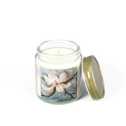 Coconut Apricot Scented Candle - Magnolia Blossom - Cozy Home Fragrance for Relaxation