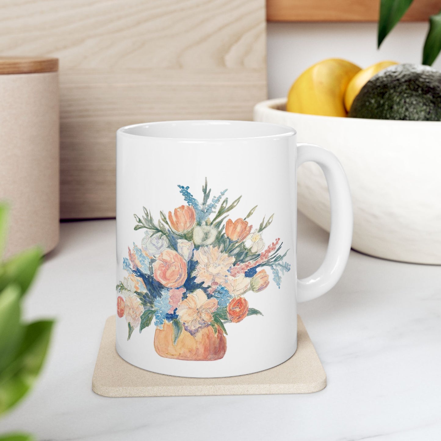 Floral Design Ceramic Mug - 11oz & 15oz - Perfect Gift for Any Occasion