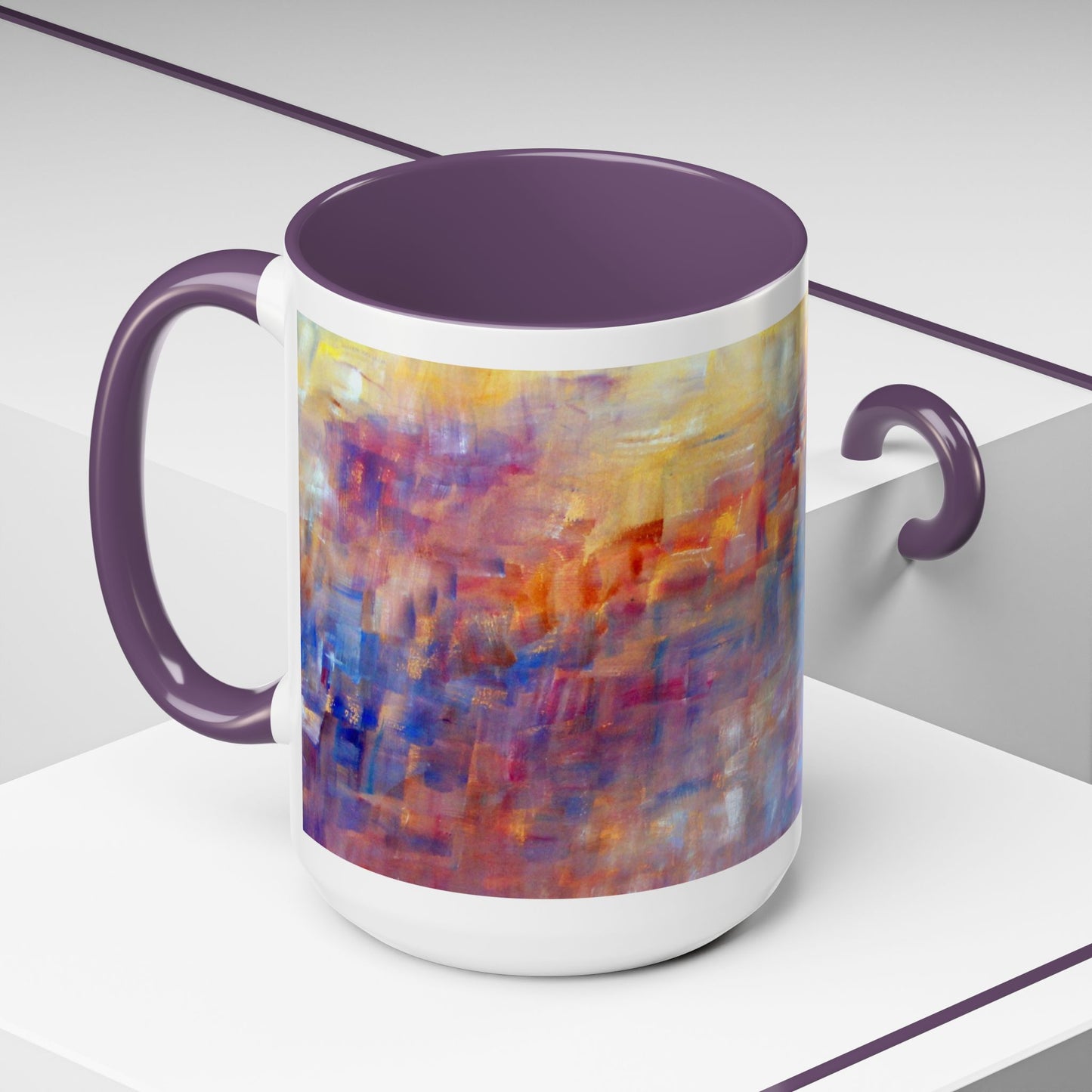 Vibrant Abstract Accent Coffee Mug - Artistic 11oz & 15oz for Coffee Lovers