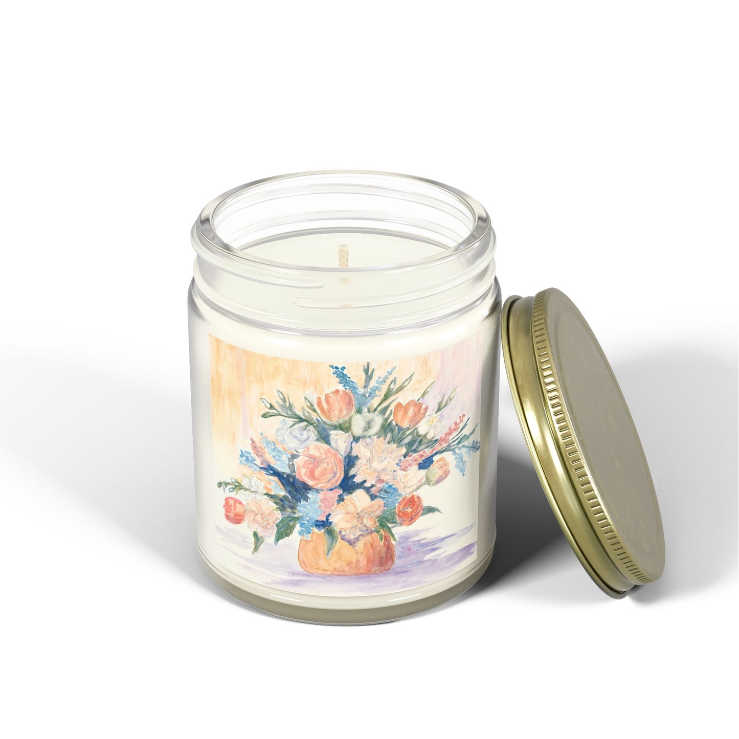 Floral Scented Candles - Coconut Apricot Wax (4oz, 9oz) | Perfect for Home Decor & Gifting