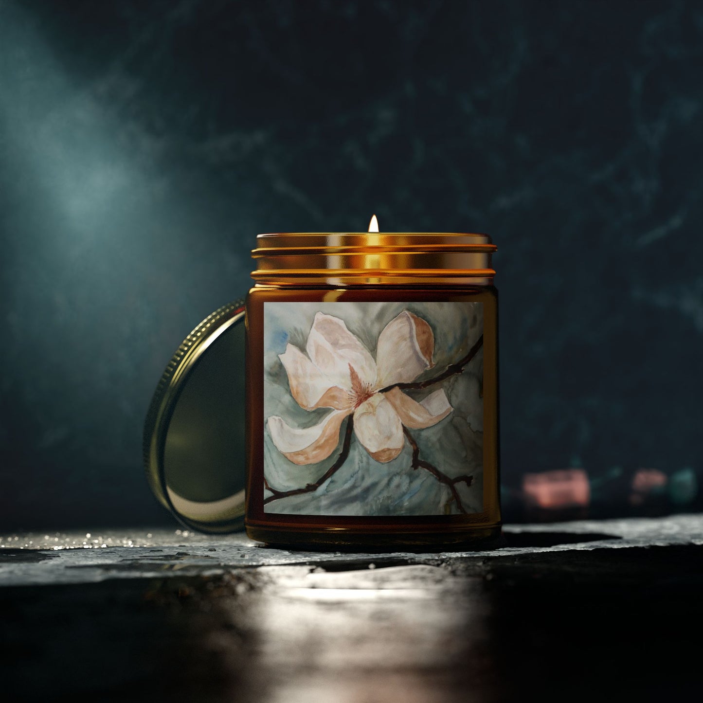 Coconut Apricot Scented Candle - Magnolia Blossom - Cozy Home Fragrance for Relaxation