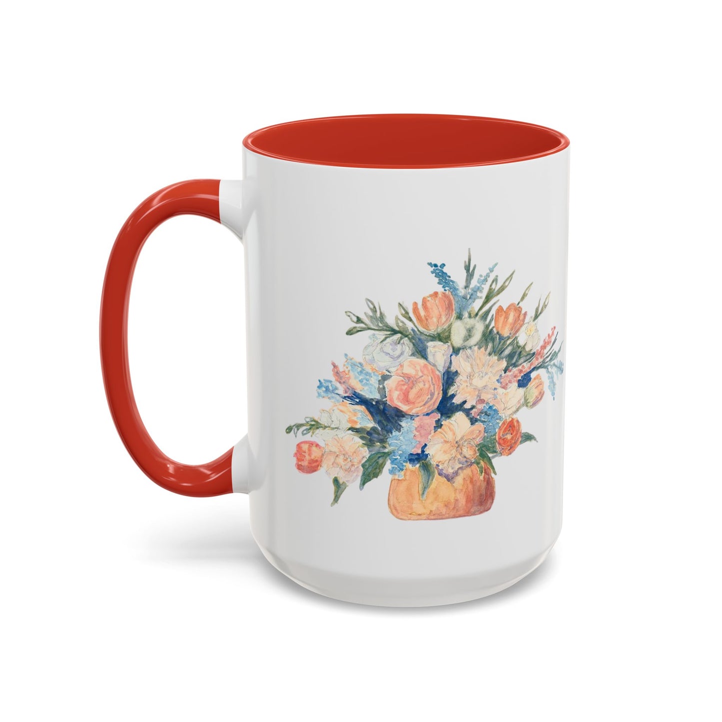 Floral Accent Coffee Mug - Vibrant Blossom Design for Home or Office, Perfect Gift for Flower Lovers