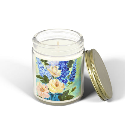 Floral Scented Candle - Coconut Apricot Wax (4oz, 9oz) - Perfect for Relaxation and Home Decor