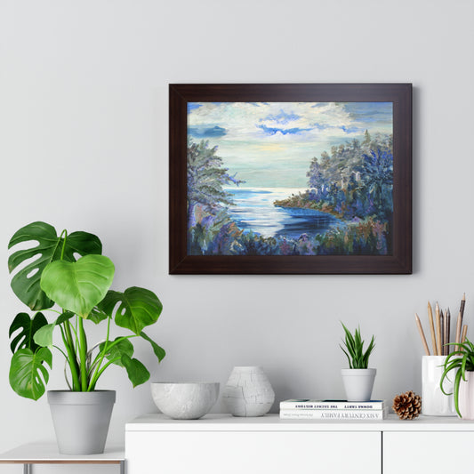 Serene Nature Framed Poster, Tranquil Landscape Art Decor, Wall Art for Home, Gift for Nature Lovers, Relaxing Art Print