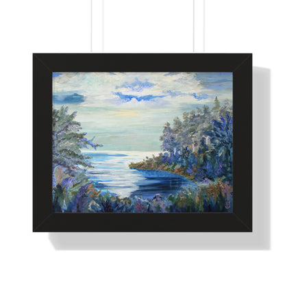 Serene Nature Framed Poster, Tranquil Landscape Art Decor, Wall Art for Home, Gift for Nature Lovers, Relaxing Art Print