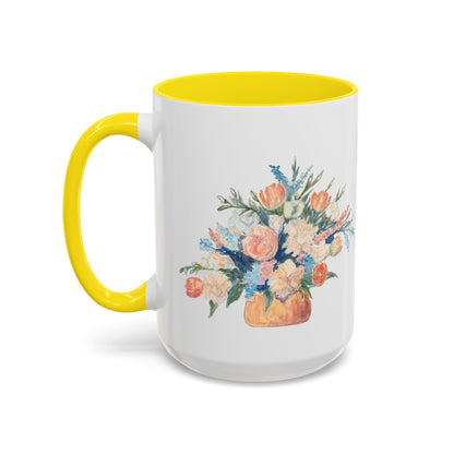 Floral Accent Coffee Mug - Vibrant Blossom Design for Home or Office, Perfect Gift for Flower Lovers