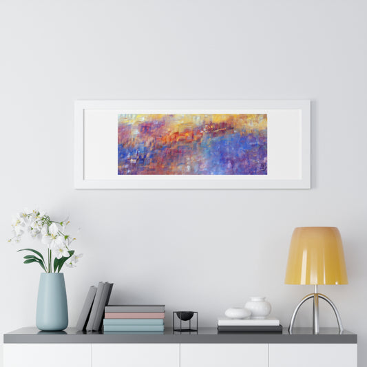 Vibrant Framed Horizontal Poster, Colorful Wall Art for Living Room, Abstract Home Decor, Modern Office Decoration, Unique Gift Idea,