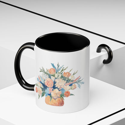 Floral Accent Coffee Mug - Vibrant Blossom Design for Home or Office, Perfect Gift for Flower Lovers