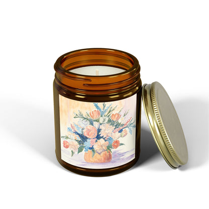 Floral Scented Candles - Coconut Apricot Wax (4oz, 9oz) | Perfect for Home Decor & Gifting