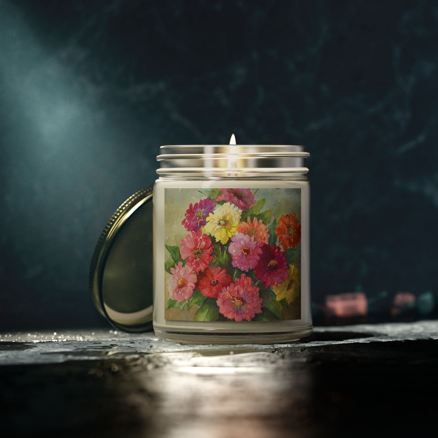 Floral Scented Candle - Coconut Apricot Wax (4oz, 9oz)