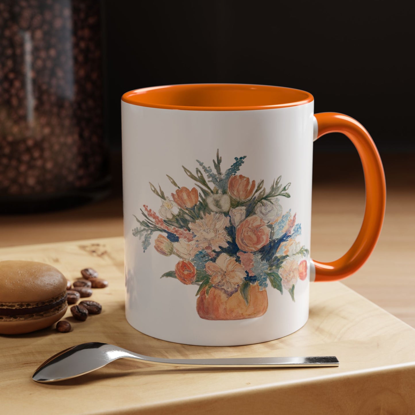 Floral Accent Coffee Mug - Vibrant Blossom Design for Home or Office, Perfect Gift for Flower Lovers