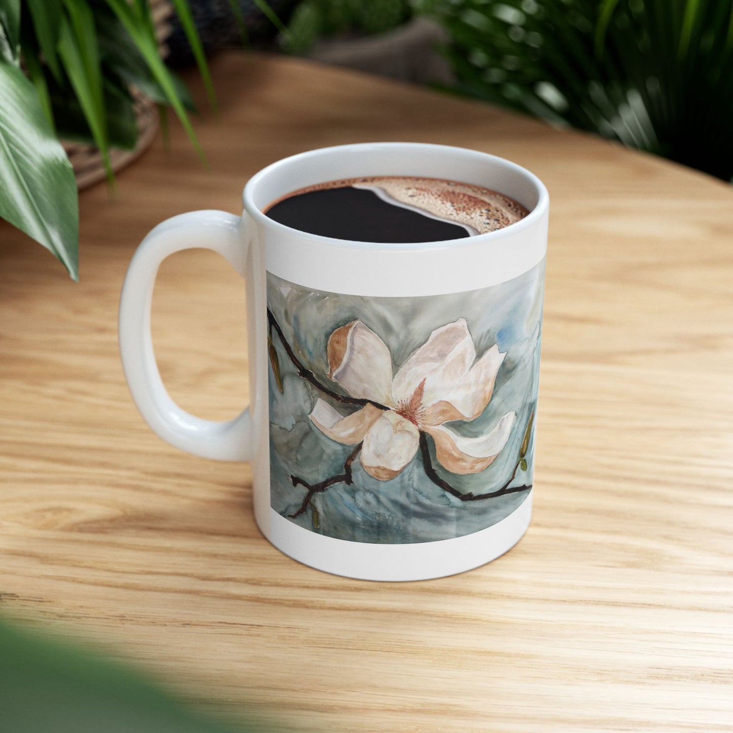 Elegant Watercolor Flower Ceramic Mug - Perfect Gift for Floral Lovers