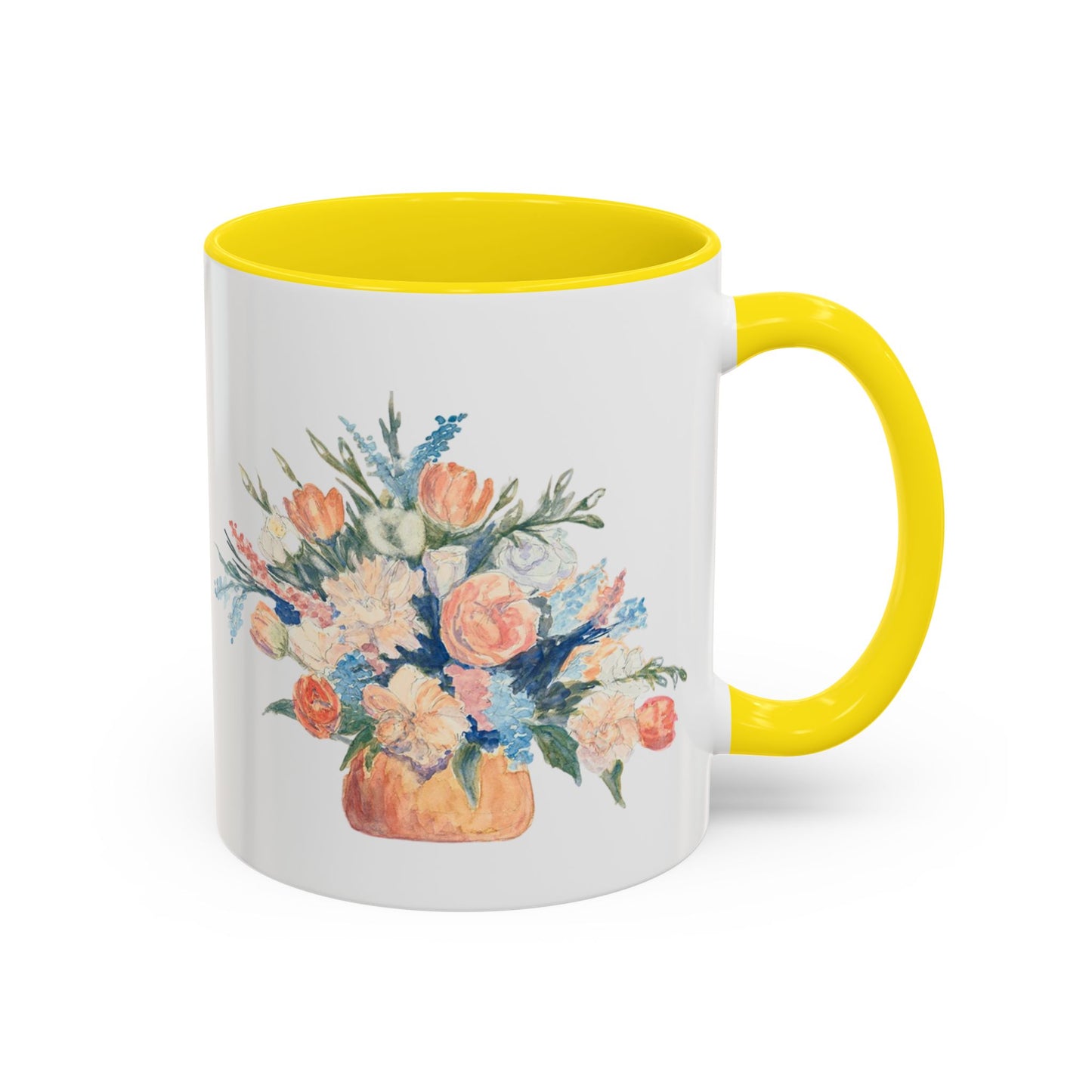 Floral Accent Coffee Mug - Vibrant Blossom Design for Home or Office, Perfect Gift for Flower Lovers