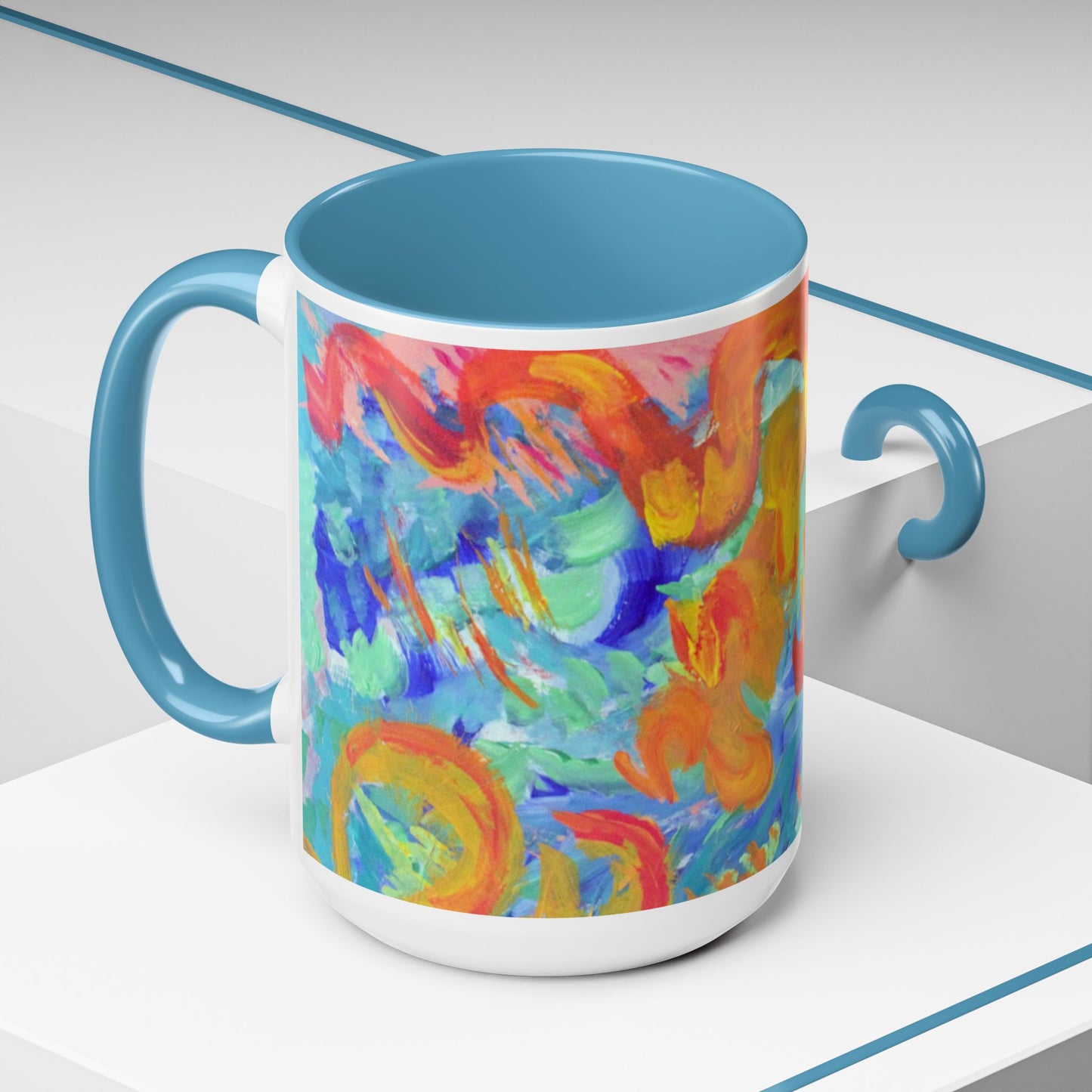 Vibrant Artistic Accent Coffee Mug - Colorful Paint Design for Art Lovers