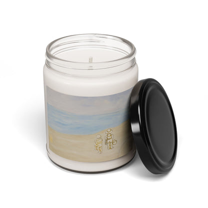 Scented Soy Candle, Watercolor Beach Painting, Fun Gift Idea, Coastal Home Decor, Relaxation Candle, Ocean Lover Gift