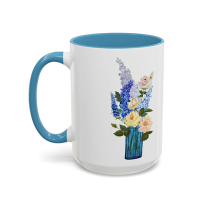 Floral Accent Coffee Mug - Vibrant Flower Design for Home & Gifts