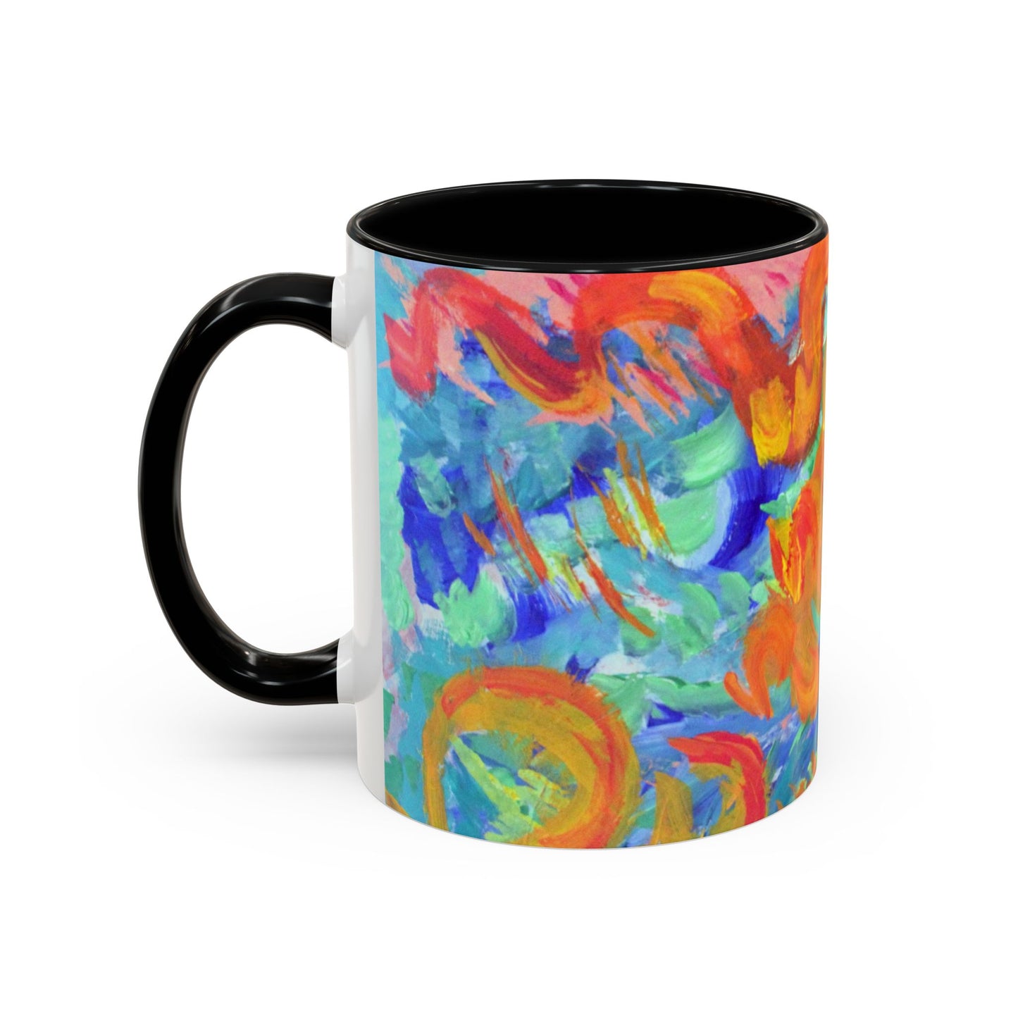 Vibrant Artistic Accent Coffee Mug - Colorful Paint Design for Art Lovers