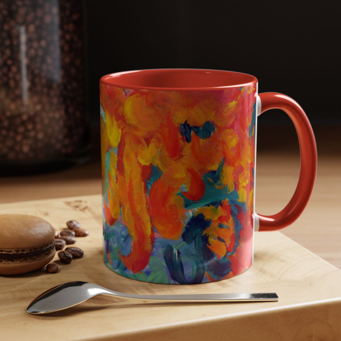 Vibrant Artistic Accent Coffee Mug - Colorful Paint Design for Art Lovers