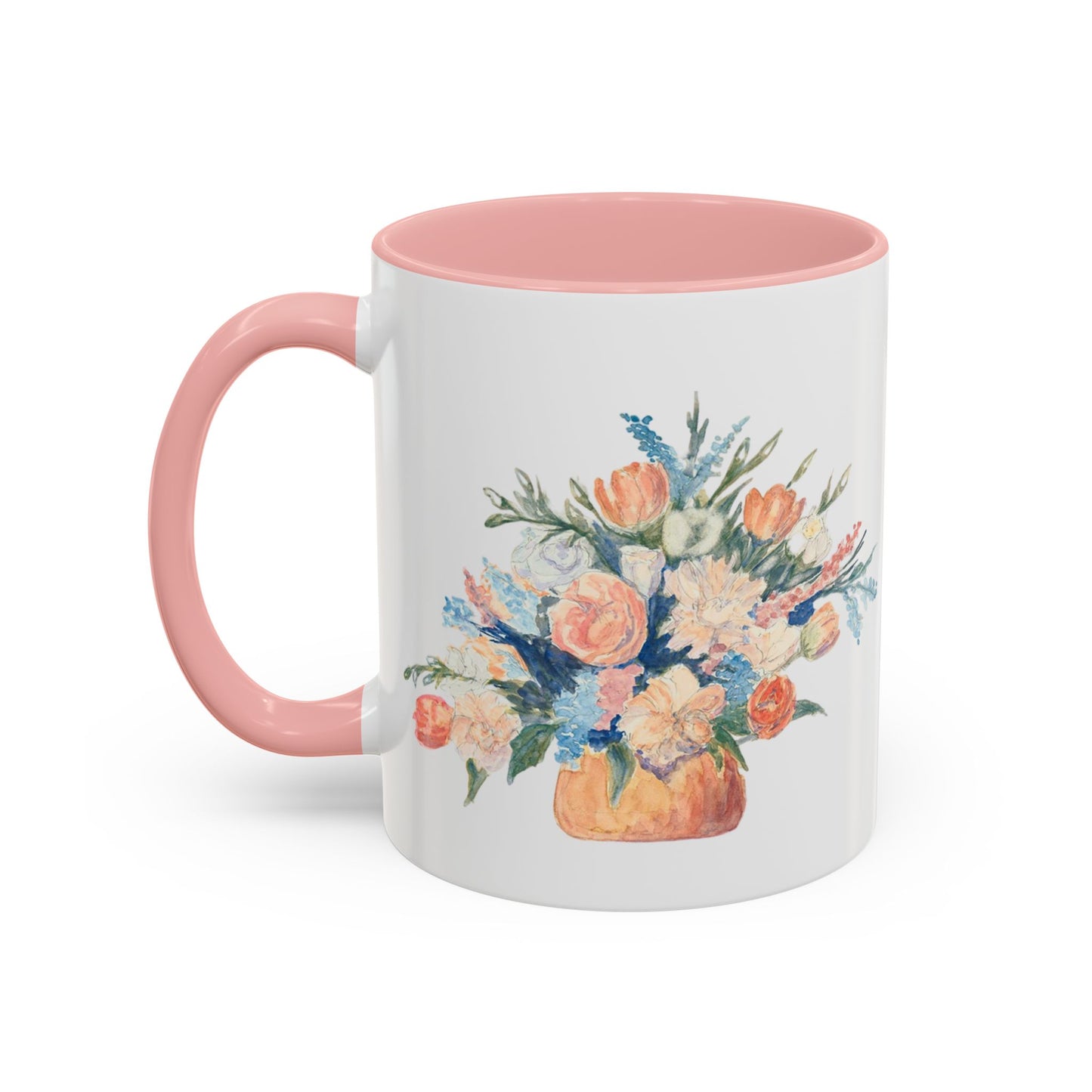 Floral Accent Coffee Mug - Vibrant Blossom Design for Home or Office, Perfect Gift for Flower Lovers